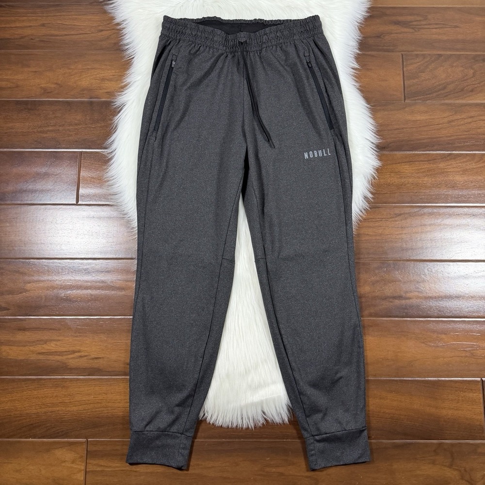 NOBULL Men's Size Large Charcoal Gray Heather Zipper Pocket Jogger Pants